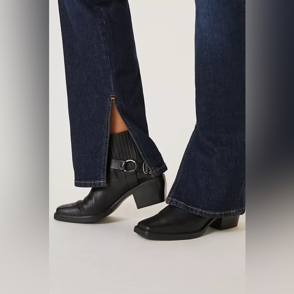 Pilcro Anthropologie The Split Straight Jeans Split Ankle Hem Medium Wash Trendy - Picture 7 of 13